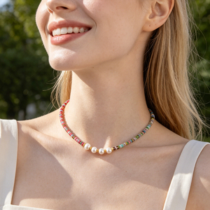 Collar de Cuentas Multicolores de Piedra Natural Estilo Bohemio, Gargantilla de Cristal Natural, Collar Versátil Informal de Moda, Regalo de Joyería - Product Image 6