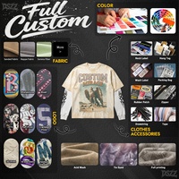 Fabricant de vêtements streetwear sur mesure, t-shirt à manches longues avec impression numérique de strass Y2K, poids lourd 280 g/m², vente en gros en usine