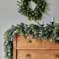 Weihnachtskranz und Grüner Schmuck, Dichte Zedern-Kiefer-Girlande mit Echter Haptik, Rankenblätter, Wandbehang Dekorationen, Ornament für den Weihnachtsbaum