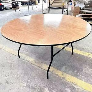 Table ronde en bois pour événements de mariage, vente en gros, table pliante pour fêtes et cuisine - Product Image 2