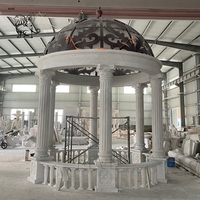 BLVE personnalisé extérieur grande pierre blanche sculpture jardin pilier romain mariage Gazebo marbre Gazebos