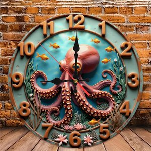 Round Wooden Wall <b>Clock</b> 25Cm Silent Non Ticking Home Living Room Decor <b>Art</b> <b>Clock</b> - Product Image 4