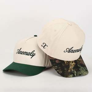 Gorras de Béisbol de Algodón de 5 Paneles, Nueva Colección Personalizada OEM, Formales, Deportivas, de Dos Tonos, con Bordado y Estampado de Árbol en Relieve - Product Image 1