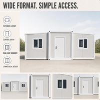 Maison conteneur préfabriquée extensible, maison modulaire pliable avec fenêtres et porte d'entrée en verre pour usage résidentiel