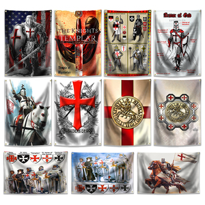 Bannière des Templiers, drapeau, armure de Dieu, Temple USA, affiche murale, décoration, art vintage, panneau, décoration de <span class=keywords><strong>garage</strong></span>, pub, club, bar - Product Image 1