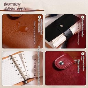สมุดโน้ตปกหนัง PU แบบวินเทจ A7 แบบสันเกลียว ถอดไส้ได้ มีเส้นบรรทัด พกพาสะดวก ขนาดเล็ก ปรับแต่งได้ กระดาษแบบถอดได้ 100 แผ่น สำหรับนักศึกษา - Product Image 4