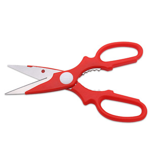 Kitchen Scissors Stainless Steel Red Straight Head For Home Use Bulk - Product Image 3