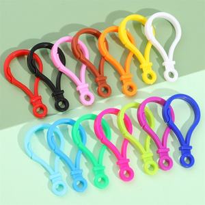 High Quality Colorful <b>Plastic</b> KeyChain Hook DIY Jewelry Accessories Acrylic Handmade <b>Bag</b> Hook Keychain - Product Image 3