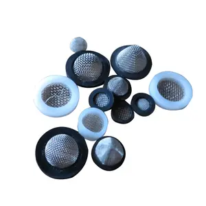 Customizable 304 Stainless Steel Round Mesh Filter Cap With Rubber Edge Home Use Food Shops Printing Shops Construction Works