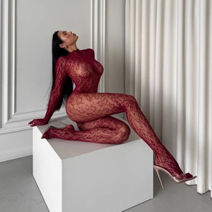 Mono de leopardo para mujer, lencería de malla transparente para chicas maduras, body de nailon transpirable de alta calidad - Product Image 2