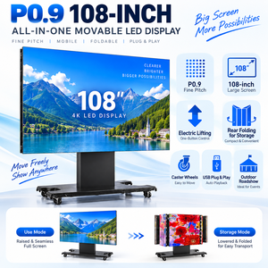 Écran LED mobile pliable de 108 pouces P0.9, écran LED haute définition sur roues pour événements promotionnels en plein air - Product Image 1