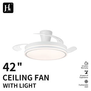 Ventilateur de plafond avec lustre 42 pouces, ventilateur de plafond rétractable invisible, ventilateur de plafond intelligent à 3 couleurs, variateur d'intensité lumineuse, Ventilador De Techo - Product Image 3