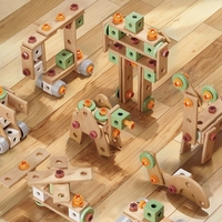Kit de ingeniería de construcción para niños, 59 piezas, tornillo de construcción 3D, montaje DIY, juguete de entrenamiento de habilidades prácticas
