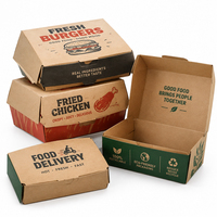 Boîtes d'emballage alimentaire en carton ondulé recyclables personnalisées XJY pour les hamburgers, le poulet frit et la livraison de nourriture