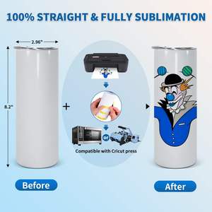 Glow Dark Sublimation 20 Oz Skinny Tumbler 25 Pack Stainless Steel Vacuum Insulated With Lid Straw Reusable For Cold Hot Drinks - Product Image 5