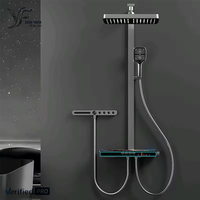Ensemble de douche thermostatique intelligent 2026 avec fonction musique |   Gris anthracite brossé, entièrement en laiton |   Bluetooth 5.3 Son 360° Jet Coloré Ambiant