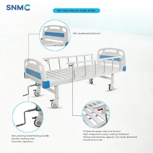 All'ingrosso ABS manuale a manovelle singole cliniche assistenza domiciliare ospedale in acciaio paziente letto medico paziente con Guardrail