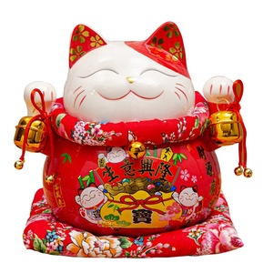 10 pollici salvadanaio Craft regalo Porcel figurina giapponese Hotel auto decorazione in ceramica fortuna gatto fortunato Maneki Neko per la casa - Product Image 1