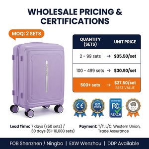 Valise en métal en stock, 20, 24, 28 pouces, avec serrure TSA, roulettes silencieuses, pour voyages d'affaires - Product Image 2