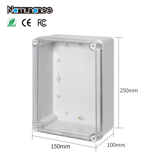 IP67 PC/ABS Junction Box 250x150x100mm Transparent Cover Waterproof Enclosure with Cable Grommets Indoor Outdoor