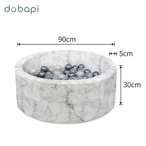Piscina de Bolas Redonda con Patrón de Mármol Sintético de 90x30x5cm para Niños, Área de Juego Interior, Decoración de Habitación Infantil - Product Image 5