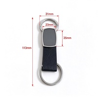 Porte-clés créatif de style chinois en alliage de zinc, anneau porte-clés en cuir PU, pendentif géométrique en métal, fermoir à anneau de traction, cadeau promotionnel