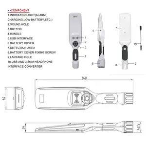 Detector de metal portátil, alta sensibilidade, detector de metal, mão, portátil, de longo alcance