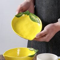 Services de table modernes en céramique motif animaux et citrons, style Europe/Amérique du Nord, écologiques, compatibles micro-ondes et lave-vaisselle, pour restaurants festifs
