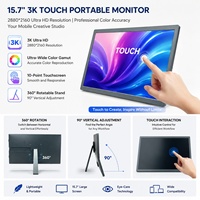 Moniteur portable tactile IPS 15,7 pouces 3K 2880*1620 rotatif à 360° ° Support pour le travail, les jeux et le divertissement