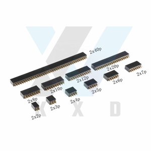 The distance is <strong>2</strong><strong>.</strong>54 mm, the double-row socket is <strong>2</strong> * 2p/<strong>3</strong>/4/5/6/8/10P/12P/16P/20P/40P - Product Image 1