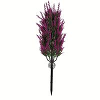 Herbe artificielle lavande à piquer pour extérieur, 62 cm, avec piquet de fixation au sol, pour arrangement floral et décoration extérieure