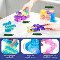 Blocs sensoriels souples DIY, 20 pièces, briques de construction arc-en-ciel pliables, kit de modélisation, jouet pour développer la motricité fine des tout-petits