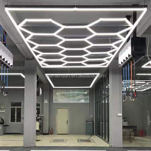 Lumière de <span class=keywords><strong>garage</strong></span> hexagonale LED pour plafond intérieur, personnalisable, à intensité variable, 110V/220V, <span class=keywords><strong>murale</strong></span> ou de plafond, pour le detailing automobile - Product Image 4