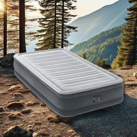 Lit d'air double couche pour une personne Huaju de luxe avec pompe intégrée, housse en velours imperméable pour le camping