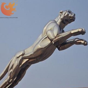 OEM/ODM figure géométrique et technique de galvanoplastie sculpture animale en acier inoxydable <span class=keywords><strong>statue</strong></span> léopard/guépard conception sculptée en creux - Product Image 4