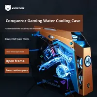 Boîtier ouvert Gujia Conqueror Alien Mid Tower ATX entièrement en aluminium avec ventilateur, thème de jeu anime, couleur personnalisée anodisée en stock