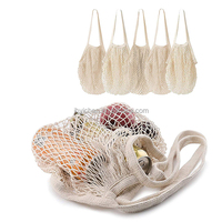 Filet de coton biologique Crochet Totes Sacs Réutilisable Coton Mesh Farmers Market Sacs avec poignée