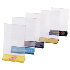 Promotional Acrylic Table Displays Plastic Triangle Sign Holder A3 A4 A5 A6 Clear Table Tents