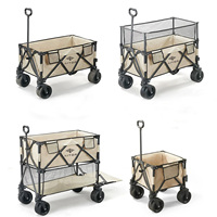 Aitop Chariot de jardin pliable à deux étages Chariot de camping pliable et robuste Chariot de camping portable
