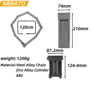 Serrure pliable de chaîne de sécurité de vélo d'acier allié superbe argenté pour des scooters de vélos électriques - Product Image 4