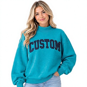 เสื้อสเวตเชิ้ตผู้หญิงทรงโอเวอร์ไซส์ สไตล์โมเดิร์นใหม่ คอเต่า สีพื้น ผ้าฟลีซ สวมใส่สบาย ปรับแต่งด้านหน้าได้ - Product Image 1
