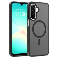 Étui magnétique transparent mat de haute qualité pour Samsung A17 A16 A26, design moderne, coque arrière rigide - Noir