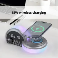 Draadloze oplaadbare Bluetooth-speaker, multifunctionele speaker met sfeerverlichting, Bluetooth-speaker wekker met geluid