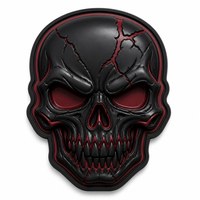 Patch en tissu chenille 3D en caoutchouc personnalisé, motif crâne d'horreur, avec fixation pour chapeaux, gilets et uniformes (forme cœur)