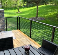 Prima Modern Invisible Grille Wire Cable Railing Safety Balustrade for High Rise Building Balcony Rail