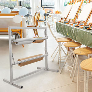 Support de rouleau de papier double face JH-Mech Art Studio en acier au carbone blanc robuste avec étagère de rangement - Product Image 1