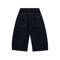 Shorts en jean baggy unisexe vintage pour homme, style streetwear, coupe droite, avec patchs personnalisés