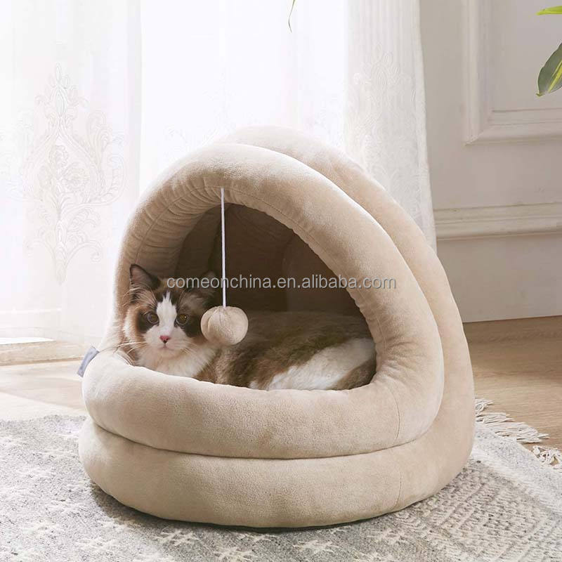 Cat Cave Pet Bed For Cats And Dogs Cuddler With Soft Cushion Round
