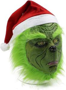 <span class=keywords><strong>Grinch</strong></span> Full Head Latex Mask Sexy Costume de monstre adulte avec chapeau de Noël pour <span class=keywords><strong>Halloween</strong></span> et fête Cosplay Funny Face Mask - Product Image 2