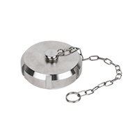 Tuerca ciega redonda de acero inoxidable SS304 de grado sanitario con cadena, 2 pulgadas (50.8 mm), SMS RJT, precio de fábrica Wenzhou Compass